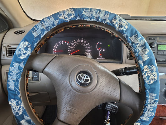 Steering Wheel Cover made with Licensed HP Fabric