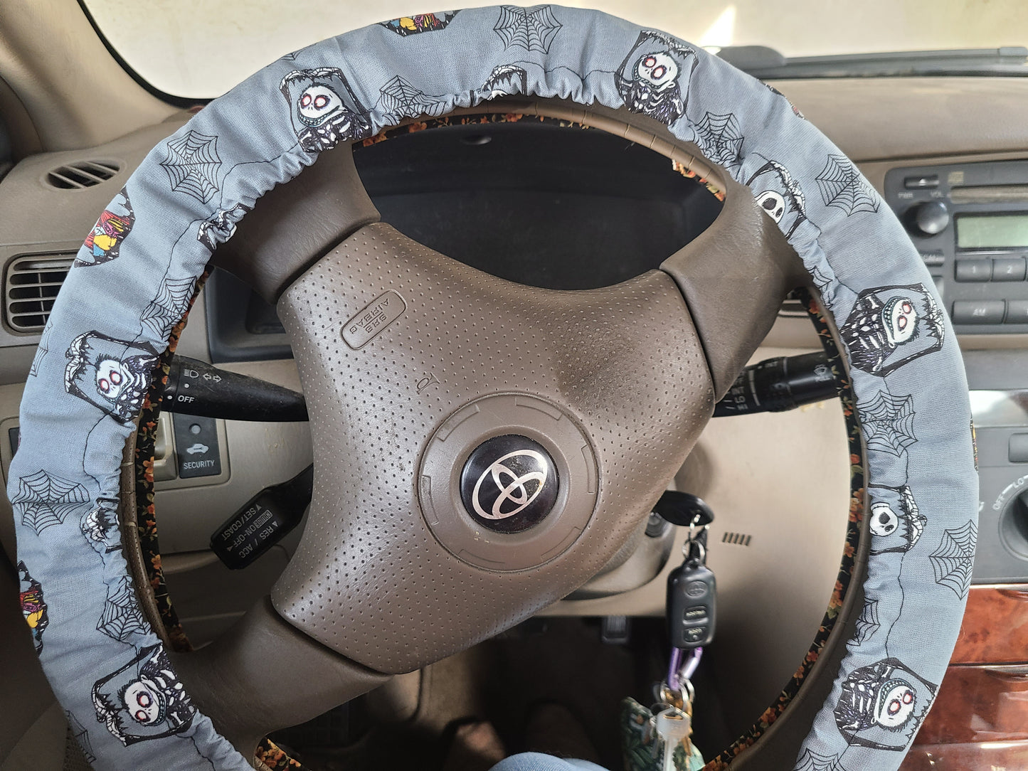 Jack NBC Steering Wheel Cover made with Licensed Disney Fabric