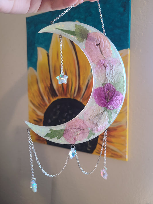 Moon and Stars Resin Wall Art