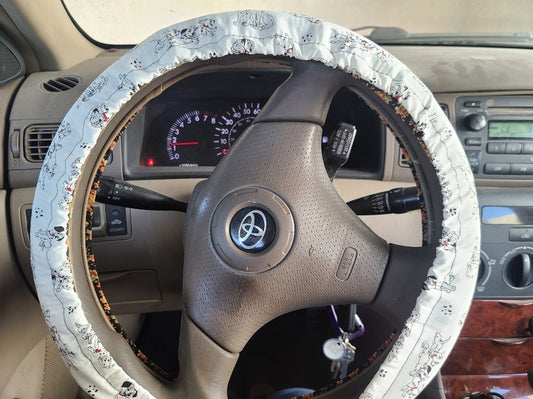 Dalmation Dog Steering Wheel Cover made with Licensed Disney Fabric