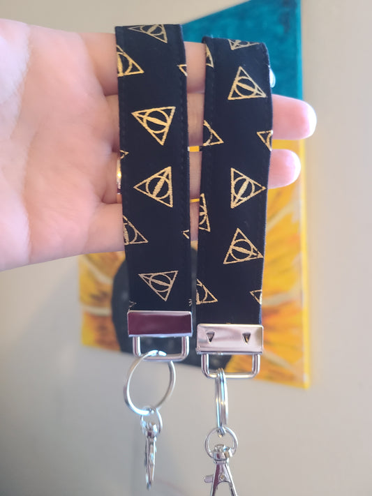 Wristlet Keychain made with Licensed HP Fabric