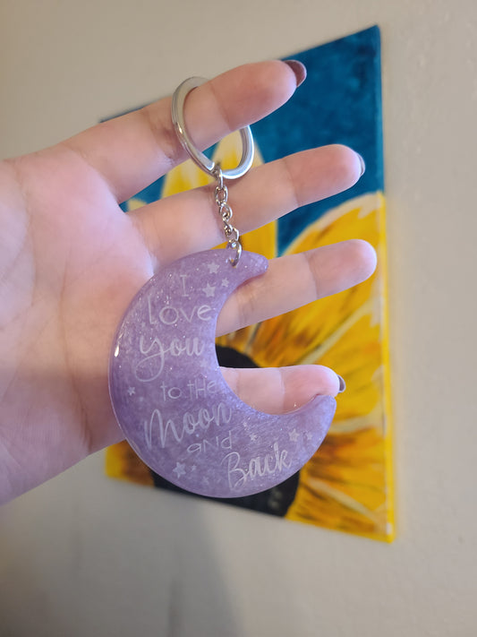 I Love You to The Moon Keychain