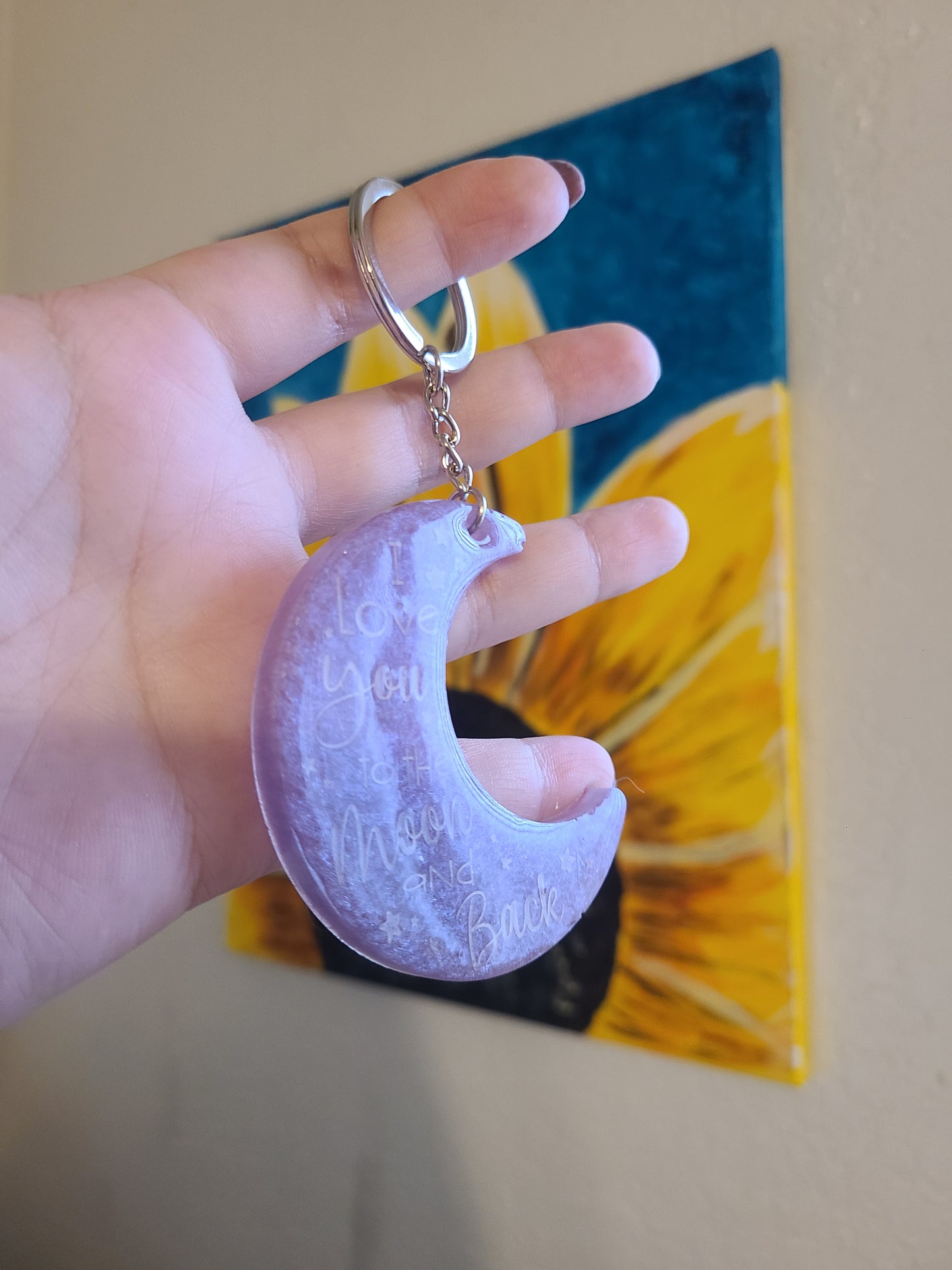 I Love You to The Moon Keychain