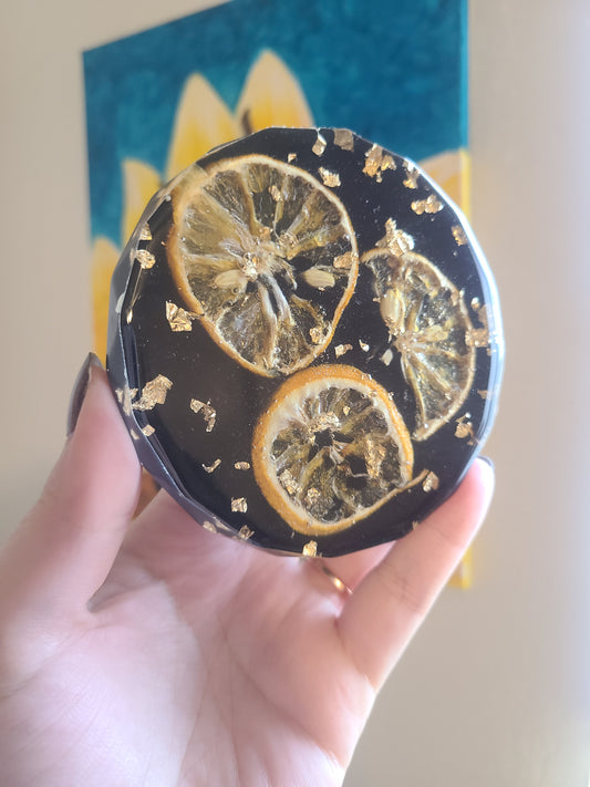 Lemons & Gold Trinket Stand/ Dish