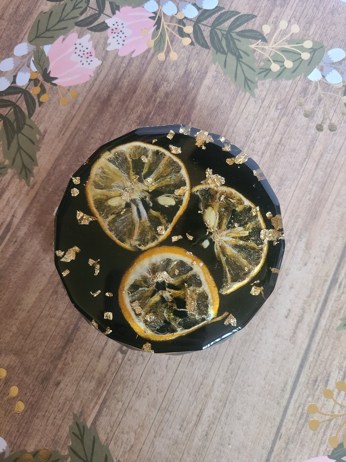 Lemons & Gold Trinket Stand/ Dish