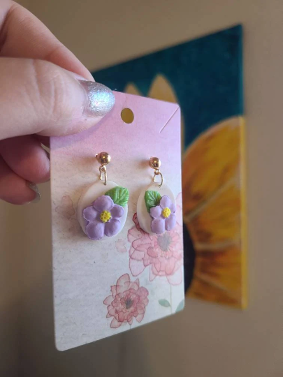Flower Clay Earrings