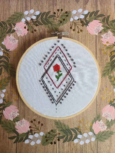 Geo Floral Embroidery Hoop 6 Inches