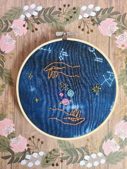 Celestial Embroidery Hoop 6 Inches