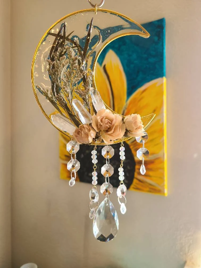 Floral Moon Suncatcher