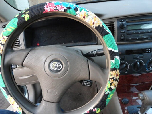 Floral Watercolor Steering Wheel Cover, Custom Car Accessories, 100% Cotton Washable - Harlow's Store and Garden Gifts