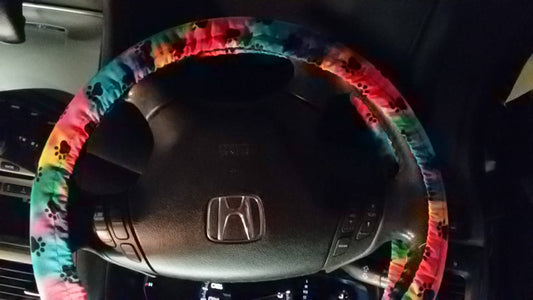 Rainbow Paws Steering Wheel Cover, Cat Mom Gift, Cat Steering Wheel Cover - Harlow's Store and Garden Gifts