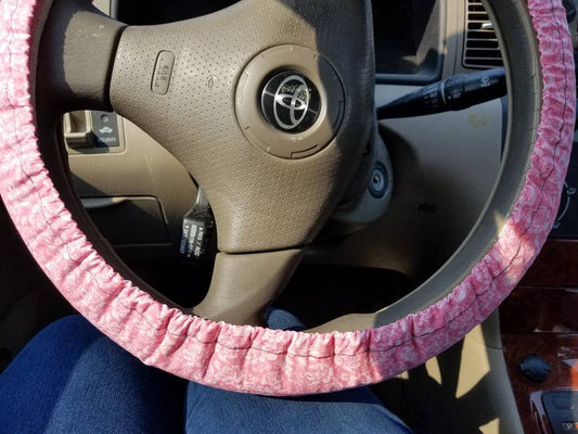 Pink Roses Steering Wheel Cover - Harlow's Store and Garden Gifts