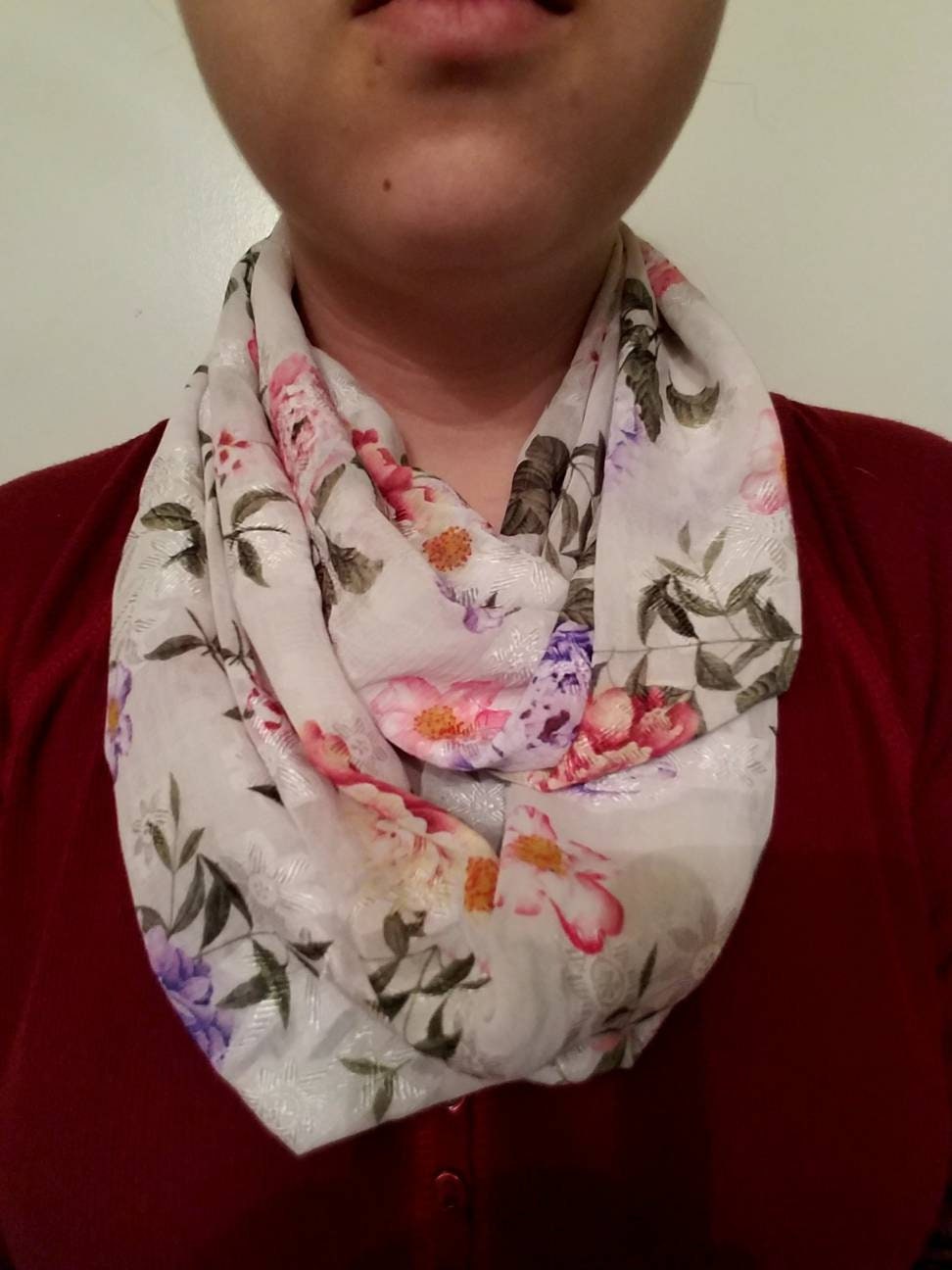 Silk Infinity Scarf, Silk Cowl Scarf, Floral Scarf, Spring Vibes, Gift for Her - Harlow's Store and Garden Gifts