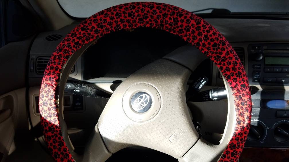 Paw Print Steering Wheel Cover, Cat Mom Gift, Cat Steering Wheel Cover - Harlow's Store and Garden Gifts