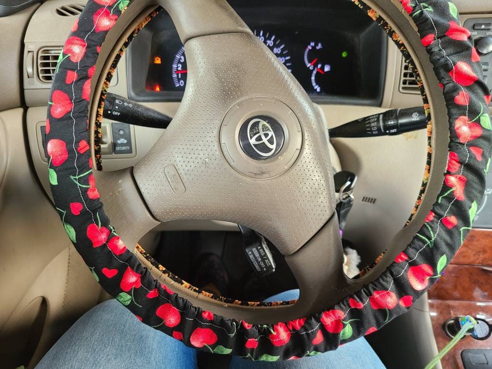 Cherry Hearts Steering Wheel Cover - Harlow's Store and Garden Gifts