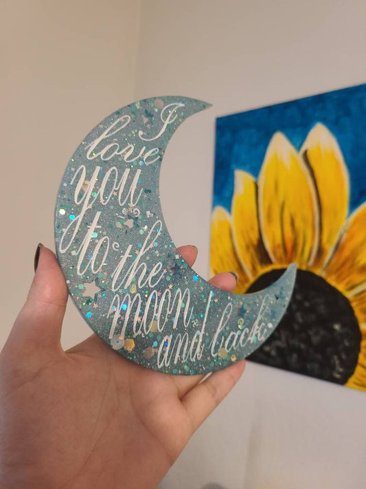 "I Love You To The Moon and Back" Moon Wall Art