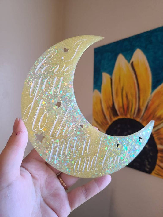 "I Love You To The Moon and Back" Moon Wall Art