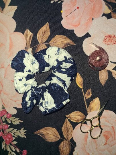 Large Silk/ Satin Scrunchie, Hair Accessories, Floral Scrunchie, Gift for Her - Harlow's Store and Garden Gifts