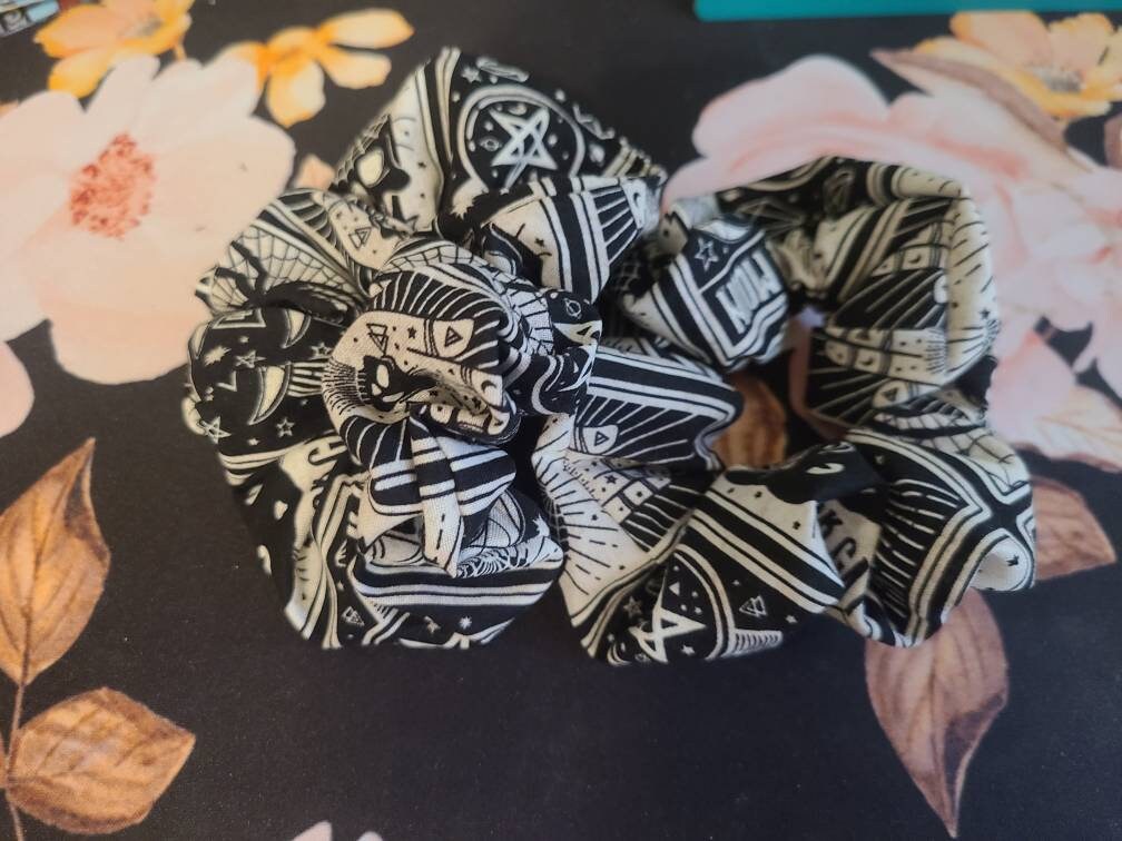 Tarot Card Scrunchie, 100% Cotton, Handmade, Hair Accessories - Harlow's Store and Garden Gifts