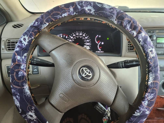 Celestial Cat Steering wheel cover, Cosmic, Cats in Space, Magic, 100% Cotton, Washable, Custom Car Accessories - Harlow's Store and Garden Gifts