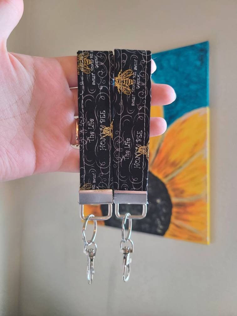 Honey Bee Wristlet Keychain, Handmade - Harlow's Store and Garden Gifts
