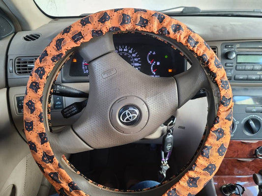 Cat Steering Wheel Cover, Halloween Car Accessories, 100% Cotton Washable - Harlow's Store and Garden Gifts