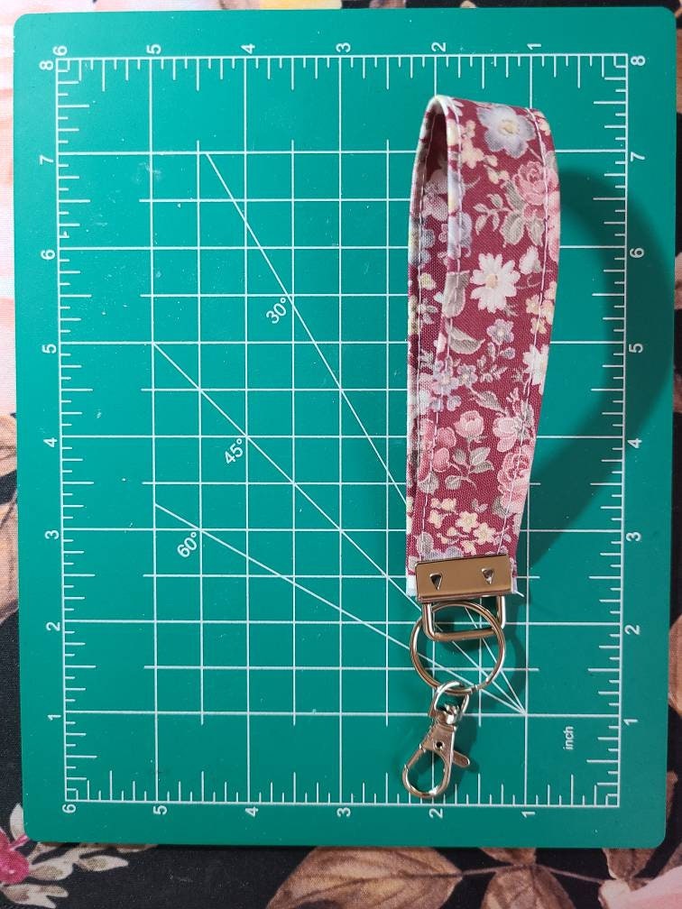 Pink Floral Wristlet Keychain, Handmade - Harlow's Store and Garden Gifts