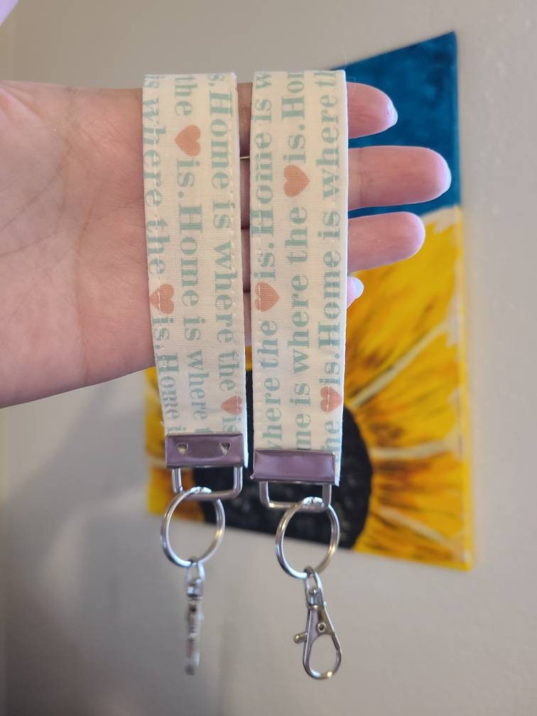 Home Is Where The Heart Is" Wristlet Keychain - Harlow's Store and Garden Gifts