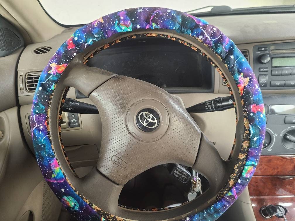 Cat Steering Wheel Cover, Galaxy Cat, Car Accessories, Cosmic Cat, Cat Lover Gift, Gift for Her - Harlow's Store and Garden Gifts
