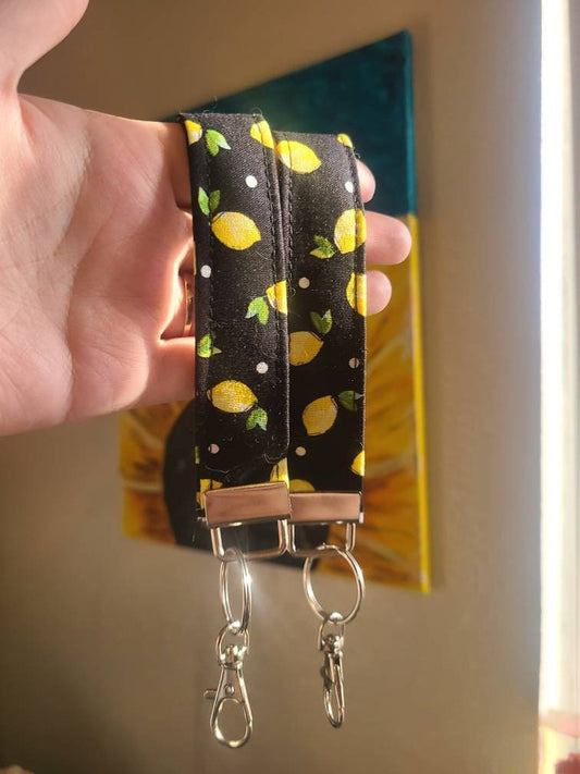 Lemon Wristlet Keychain, Handmade - Harlow's Store and Garden Gifts