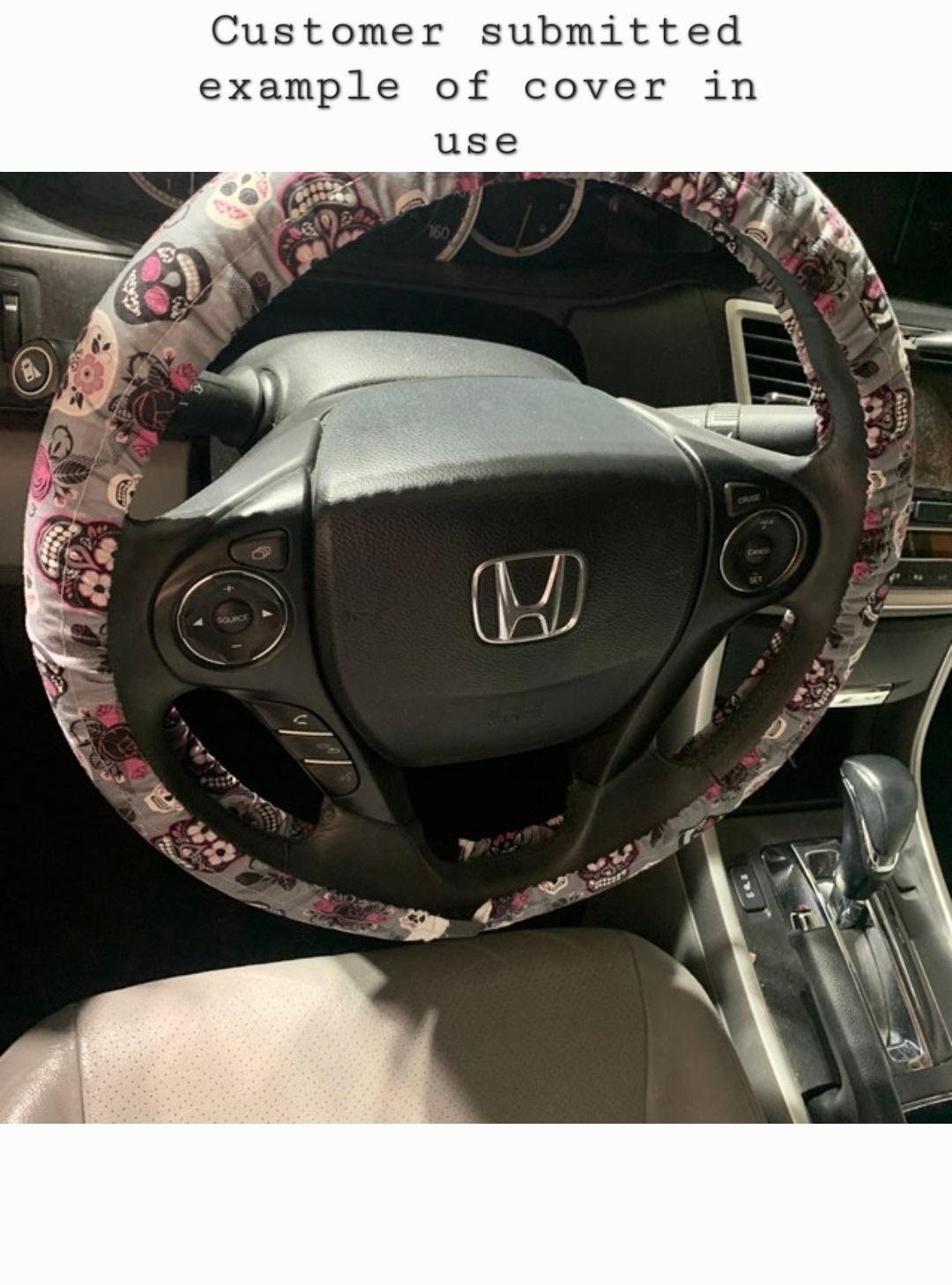 Floral Steering Wheel Cover, Custom Car Accessories, 100% Cotton Washable - Harlow's Store and Garden Gifts
