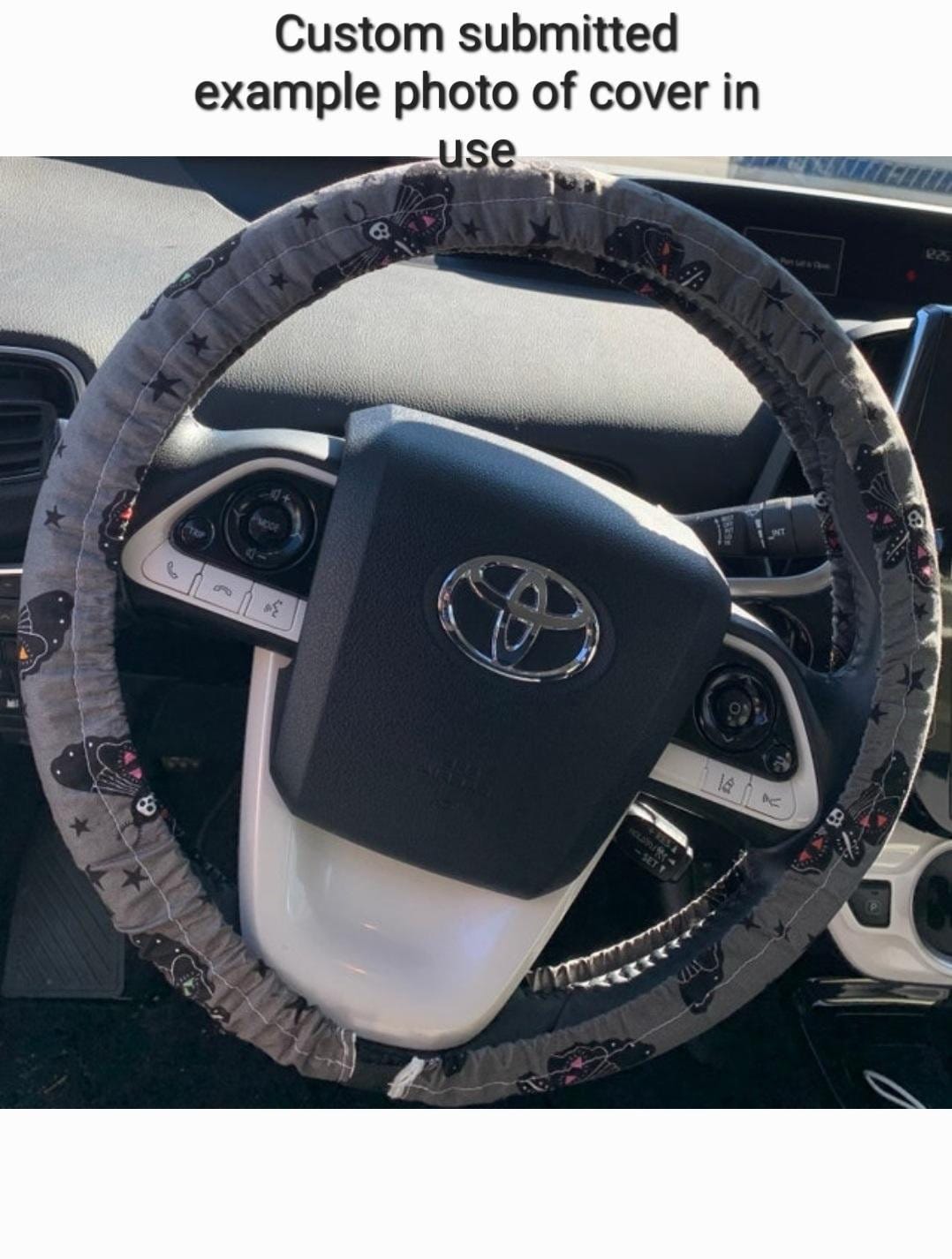 Metallic Silver Lined Blue Floral Steering Wheel Cover - Harlow's Store and Garden Gifts