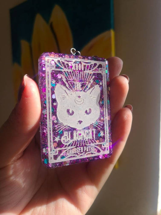 Cat Tarot Card Keychain