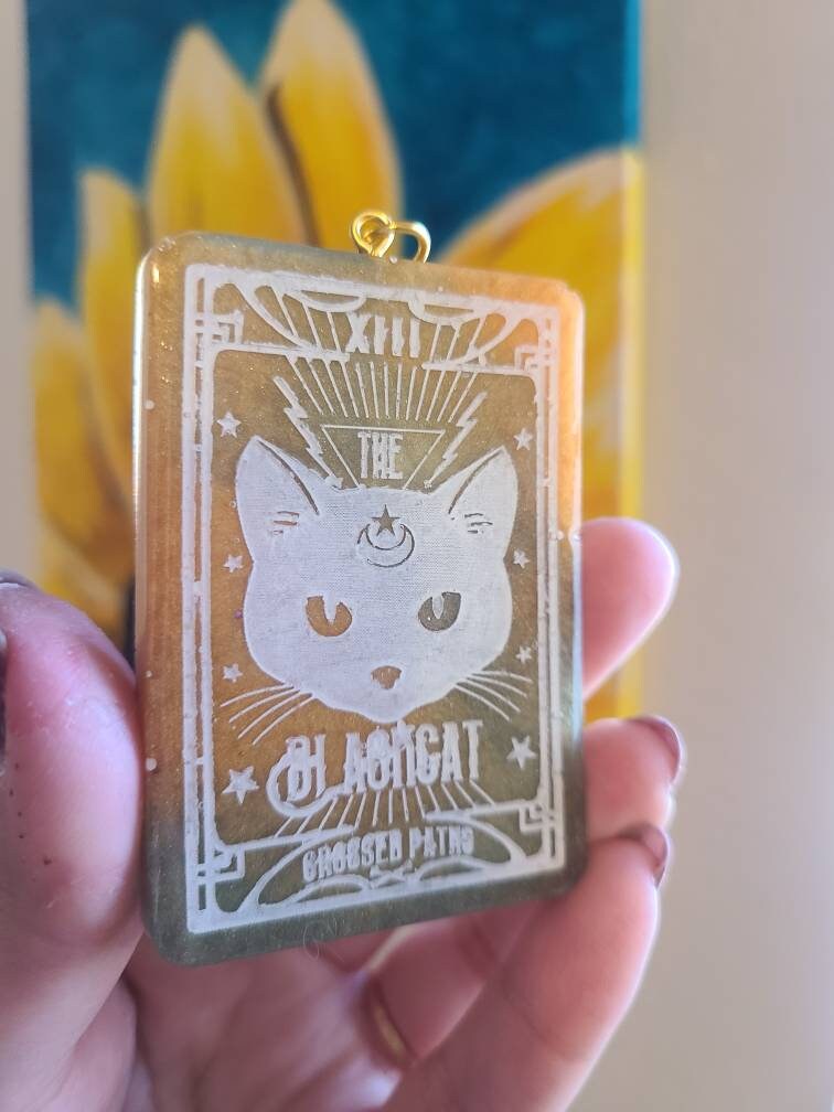 Cat Tarot Card Keychain